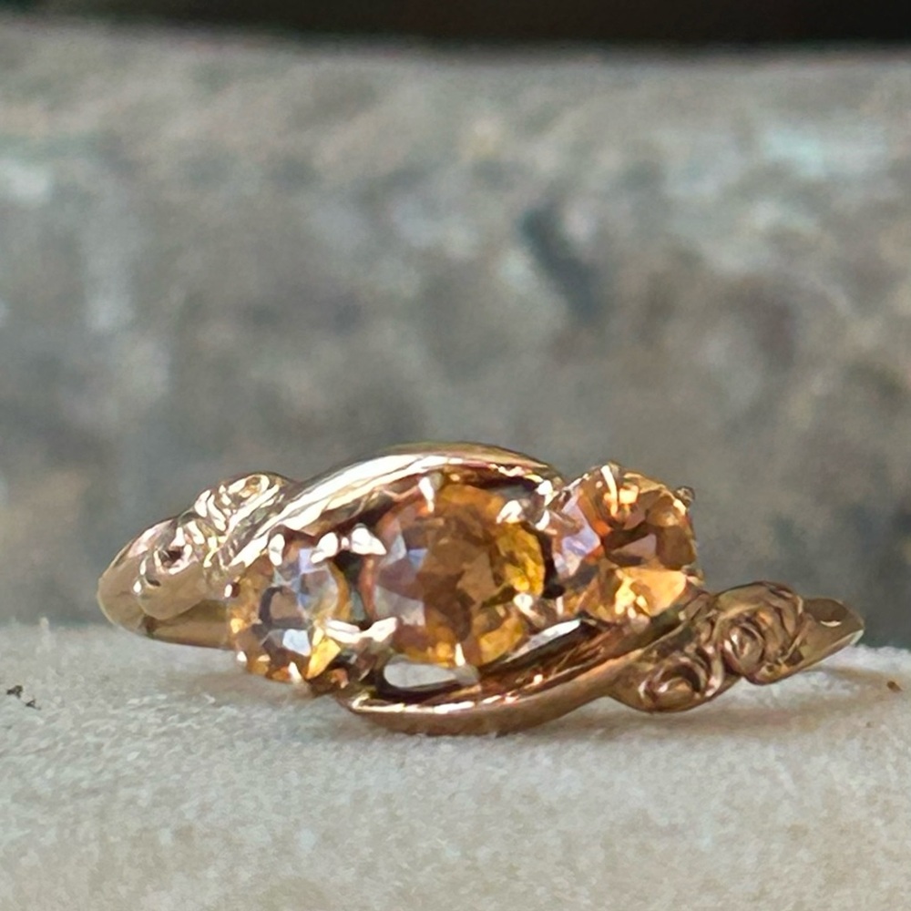 Antique 14k Citrine Ring - Picture 8 of 11